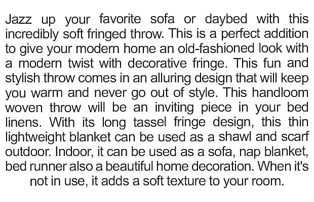 Dyed Throw with Fringes Banner