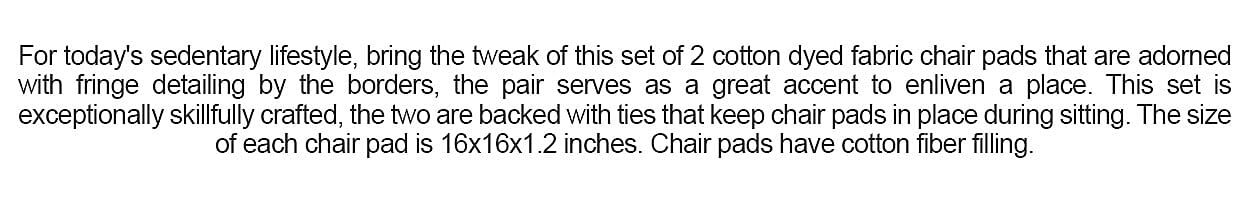 Cotton Chair Pad Set Banner