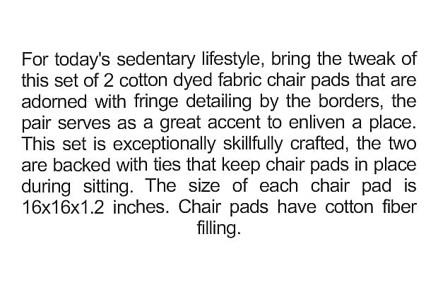 Cotton Chair Pad Set Banner