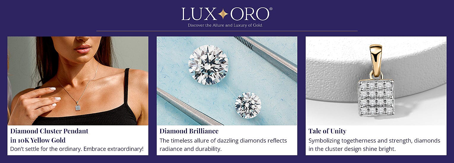 Luxoro Diamond Cluster Pendant in 10K Yellow Gold Banner