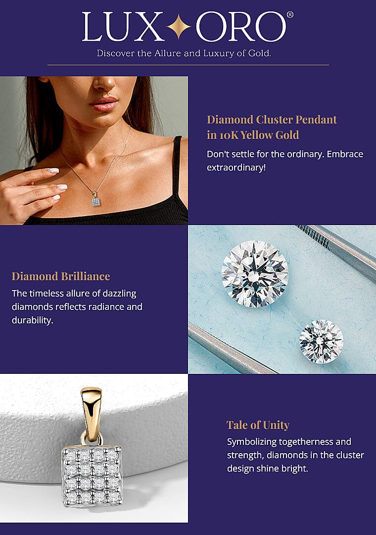 Luxoro Diamond Cluster Pendant in 10K Yellow Gold Banner