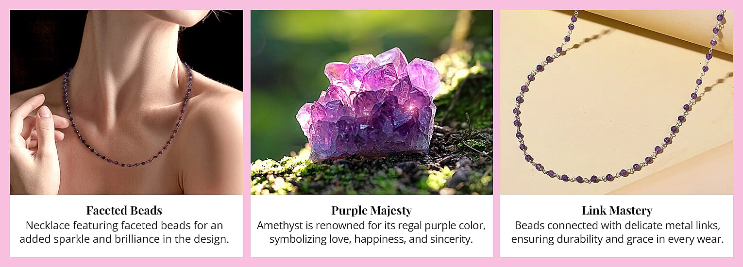 Amethyst Faceted Beaded Necklace Banner