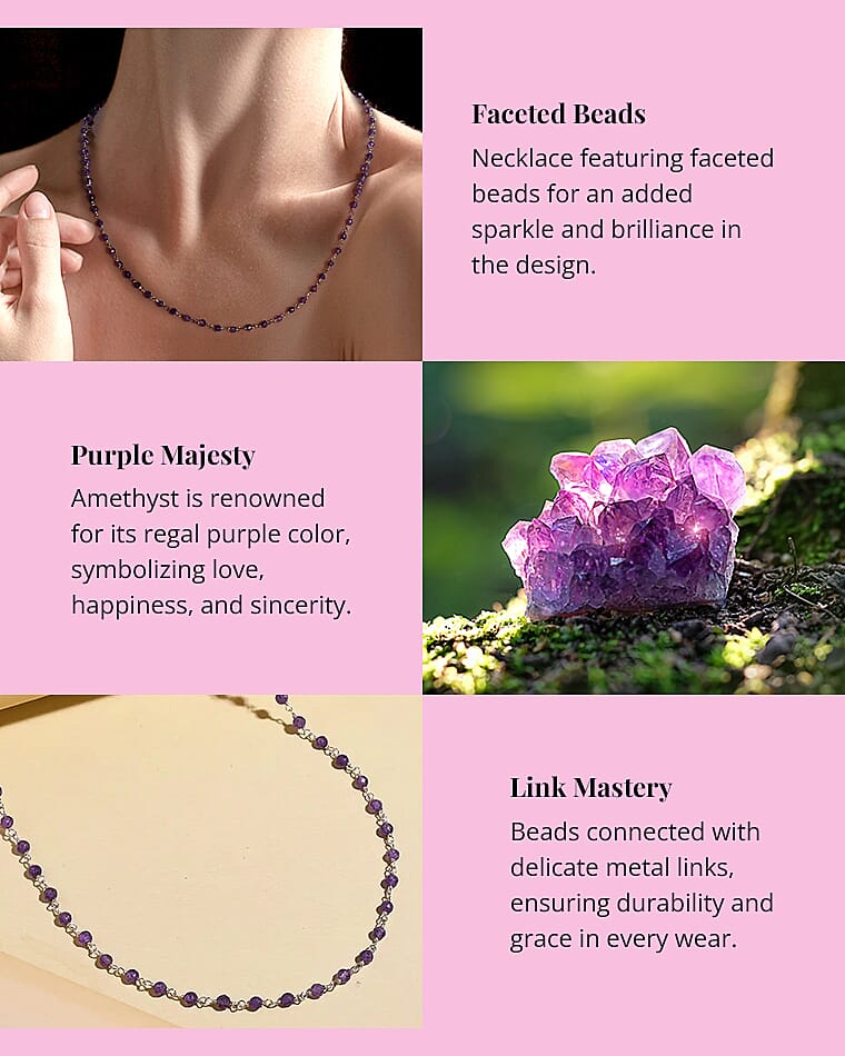 Amethyst Faceted Beaded Necklace Banner