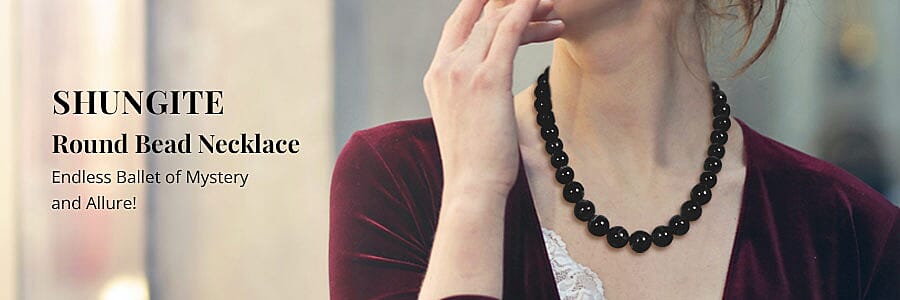 Shungite Round Bead Necklace Banner