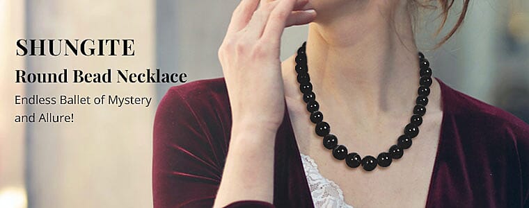 Shungite Round Bead Necklace Banner