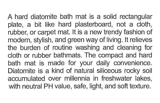 Hard Diatomite Bath Mat with Removable Cover Banner