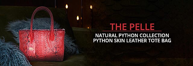 Python Skin Leather Tote Bag Banner