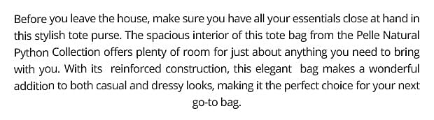 Python Skin Leather Tote Bag Banner