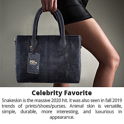 Python Skin Leather Tote Bag