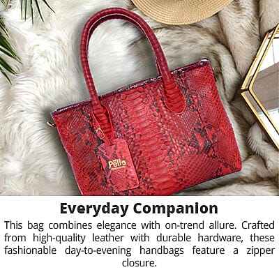 Python Skin Leather Tote Bag