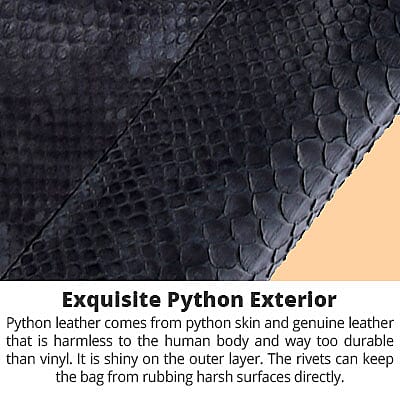 Python Skin Leather Tote Bag