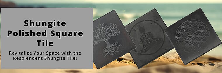 Shungite Polished Square Tile Banner