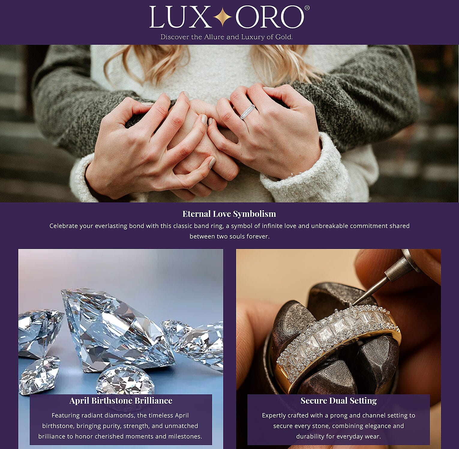 SGL Certified Luxoro 10K White Gold G-H I3 Diamond Band Ring 1.00 ctw Banner