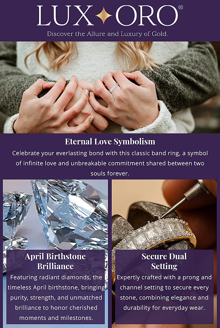 SGL Certified Luxoro 10K White Gold G-H I3 Diamond Band Ring 1.00 ctw Banner