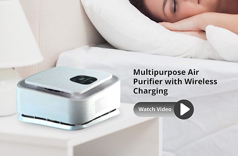 Multipurpose Air Purifier with Wireless Charging Banner