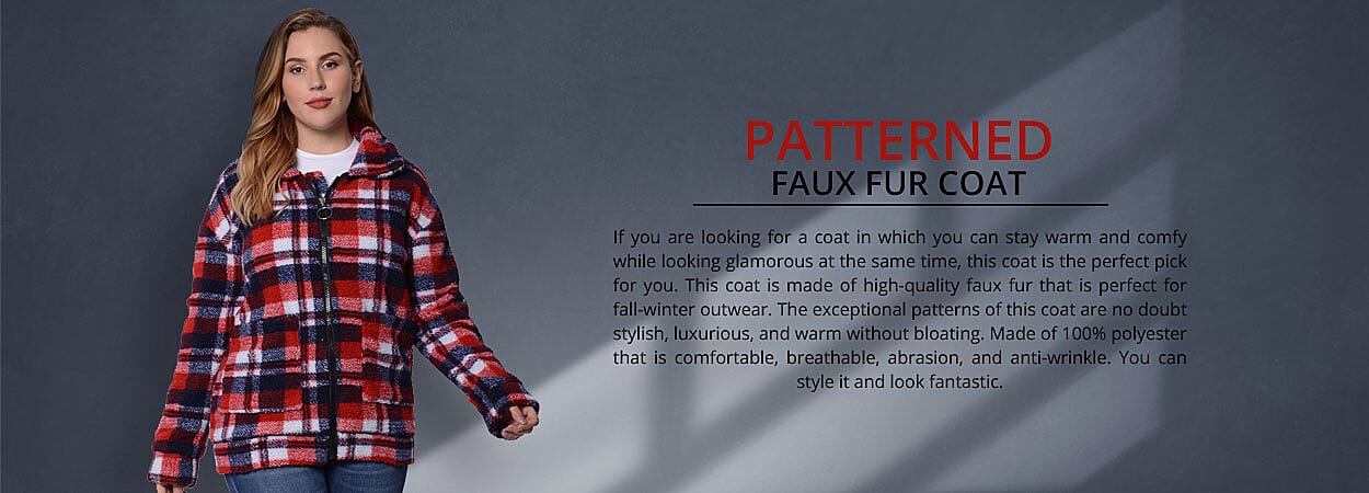 Patterned Faux Fur Coat Banner