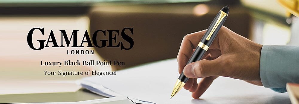 Gamages Of London Luxury Black Ball Point Pen Banner