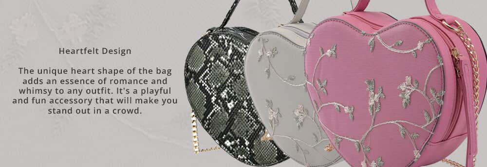 Shop LC Women Khaki Snakeskin Faux Leather Valentine Heart Crossbody Bag Tote, Khaki
