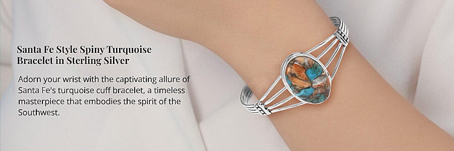 Santa Fe Style Spiny Turquoise Bracelet Banner