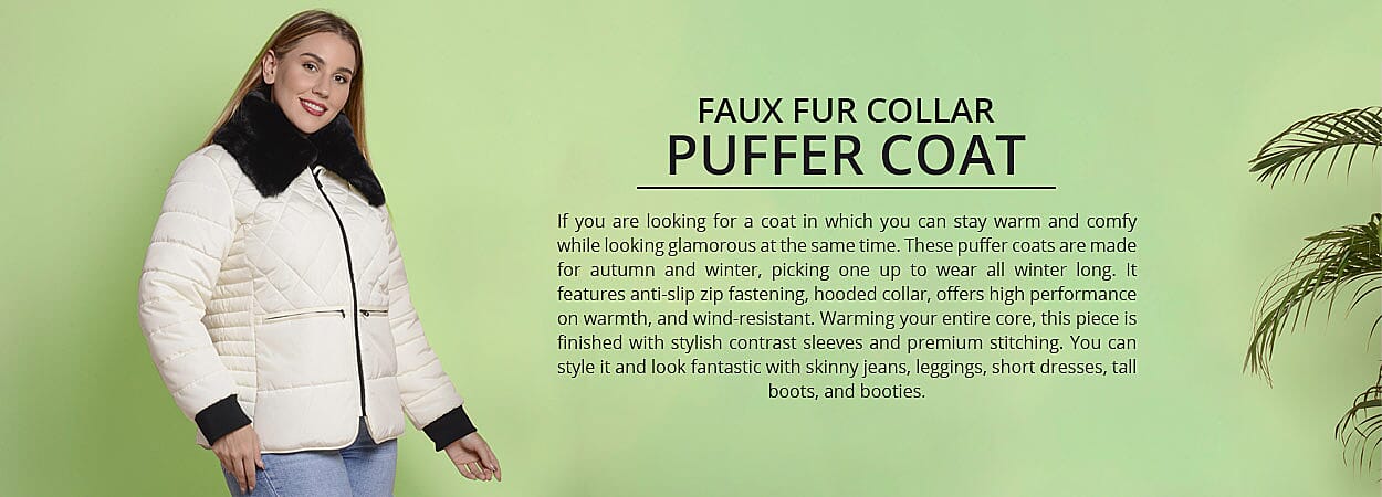Faux Fur Collar Puffer Coat Banner