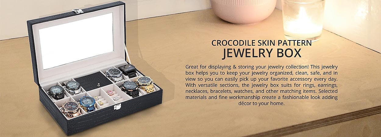 Crocodile Skin Pattern 2 Layer Jewelry Box Banner