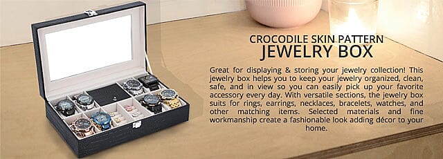 Crocodile Skin Pattern 2 Layer Jewelry Box Banner