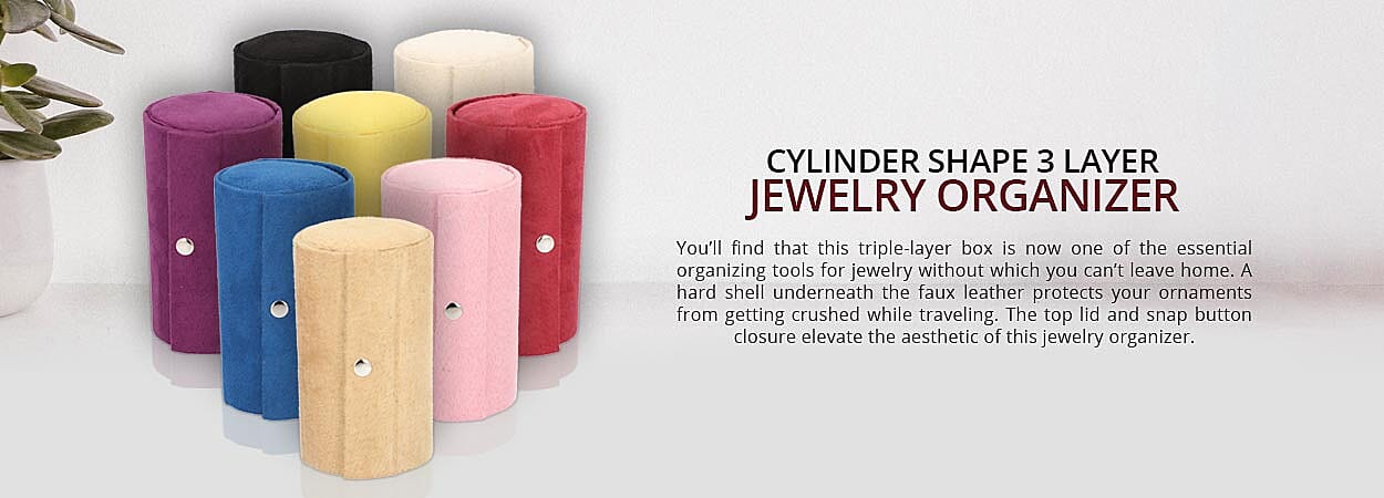 Cylinder Shape 3 Layer Jewelry Organizer Banner
