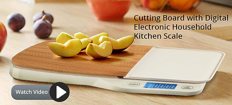 Cutting Board with Digital Electronic Household Kitchen Scale Banner