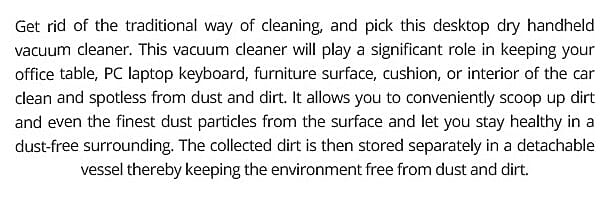 Desktop Vacuum Cleaner Banner