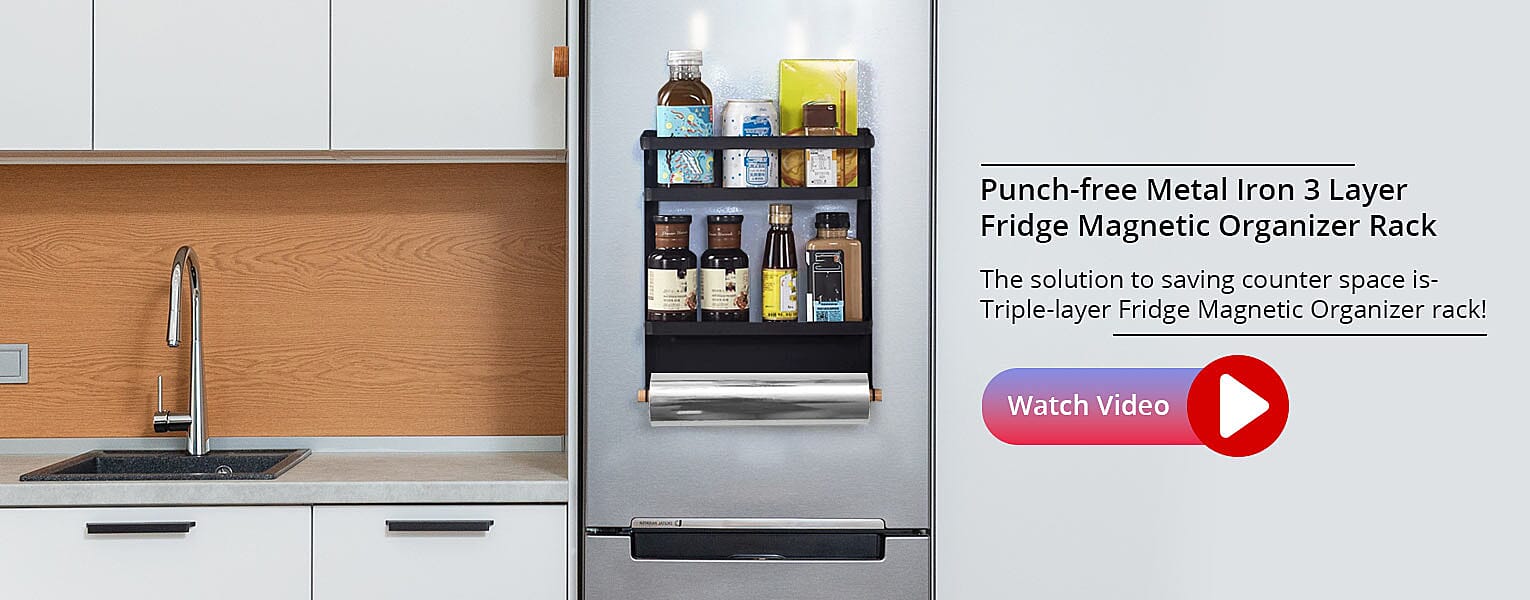 Fridge Magnetic Organizer Rack Banner