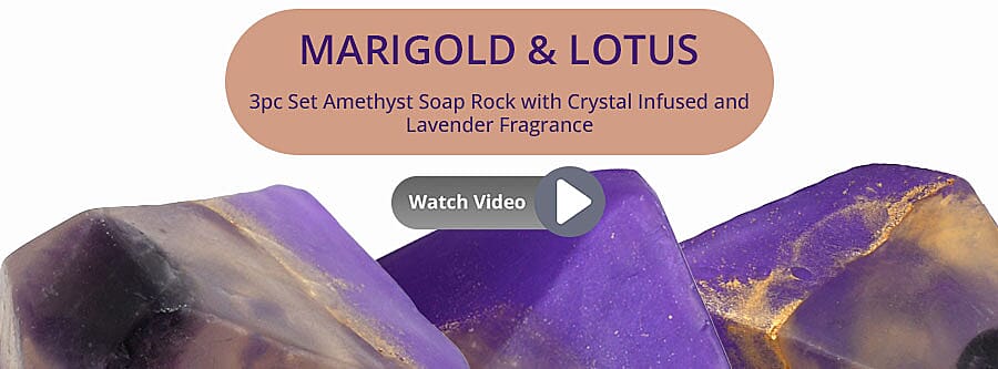 Amethyst Soap Rock with Crystal  Banner