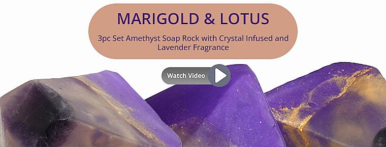 Amethyst Soap Rock with Crystal  Banner