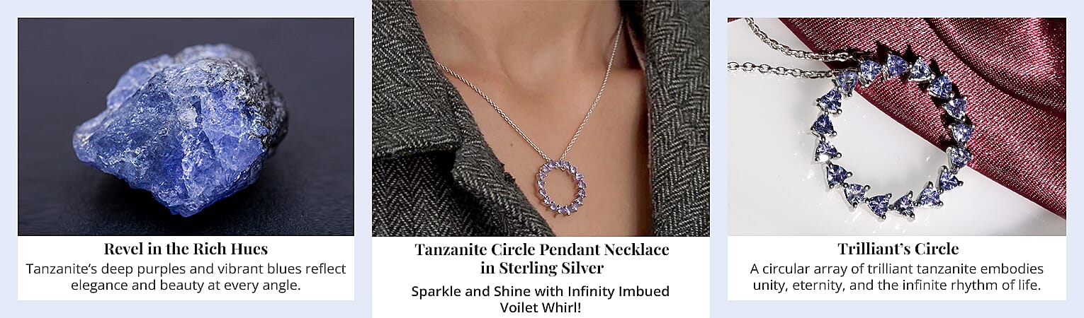 Tanzanite Circle Pendant Necklace in Sterling Silver Banner