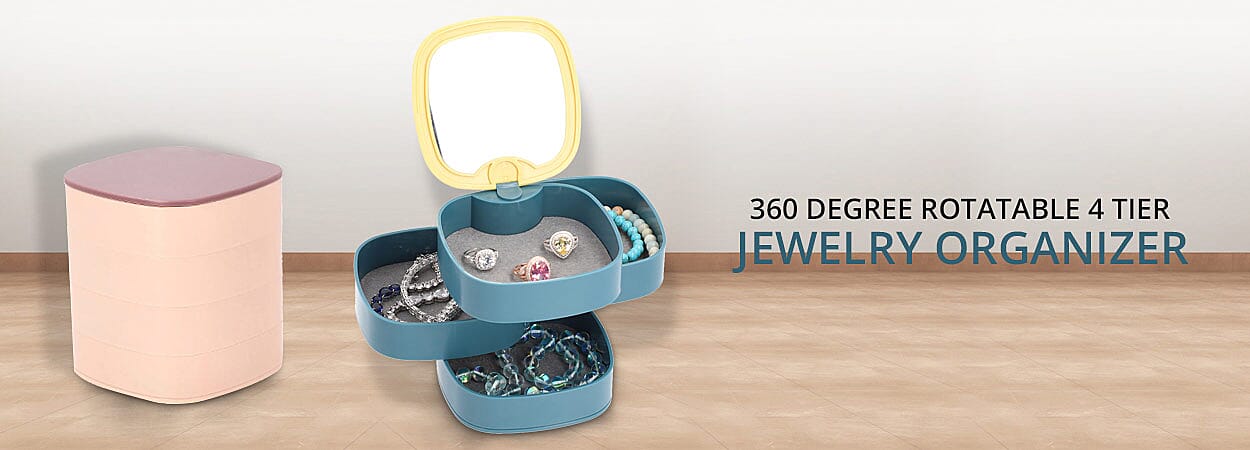360 Degree Rotatable 4 Tier Jewelry Organizer Banner