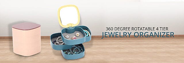 360 Degree Rotatable 4 Tier Jewelry Organizer Banner