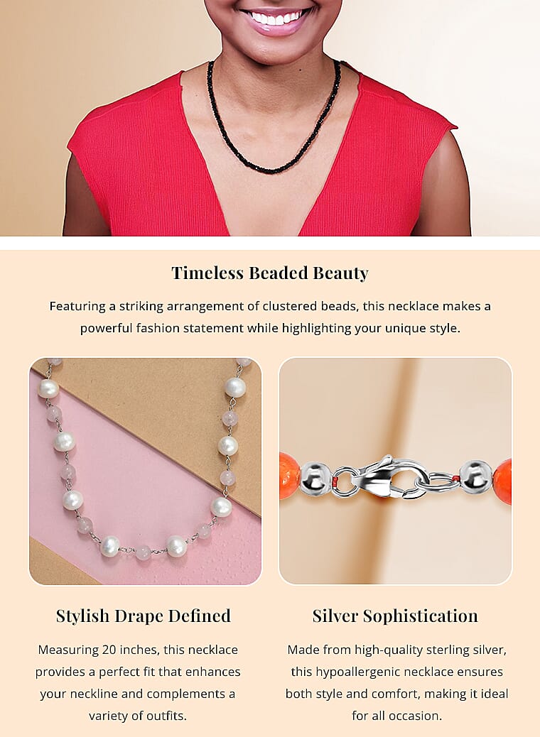 Beaded Necklace in Sterling SilverBanner