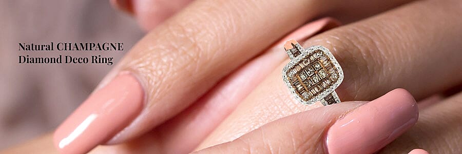 Natural Champagne Diamond Deco Ring Banner