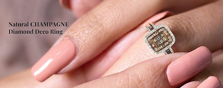Natural Champagne Diamond Deco Ring Banner