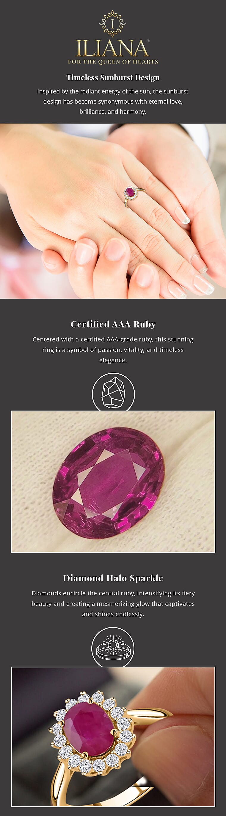 Certified & Appraised Iliana AAA Royal Thai Ruby and G-H SI Diamond 1.80 ctw Ring Banner