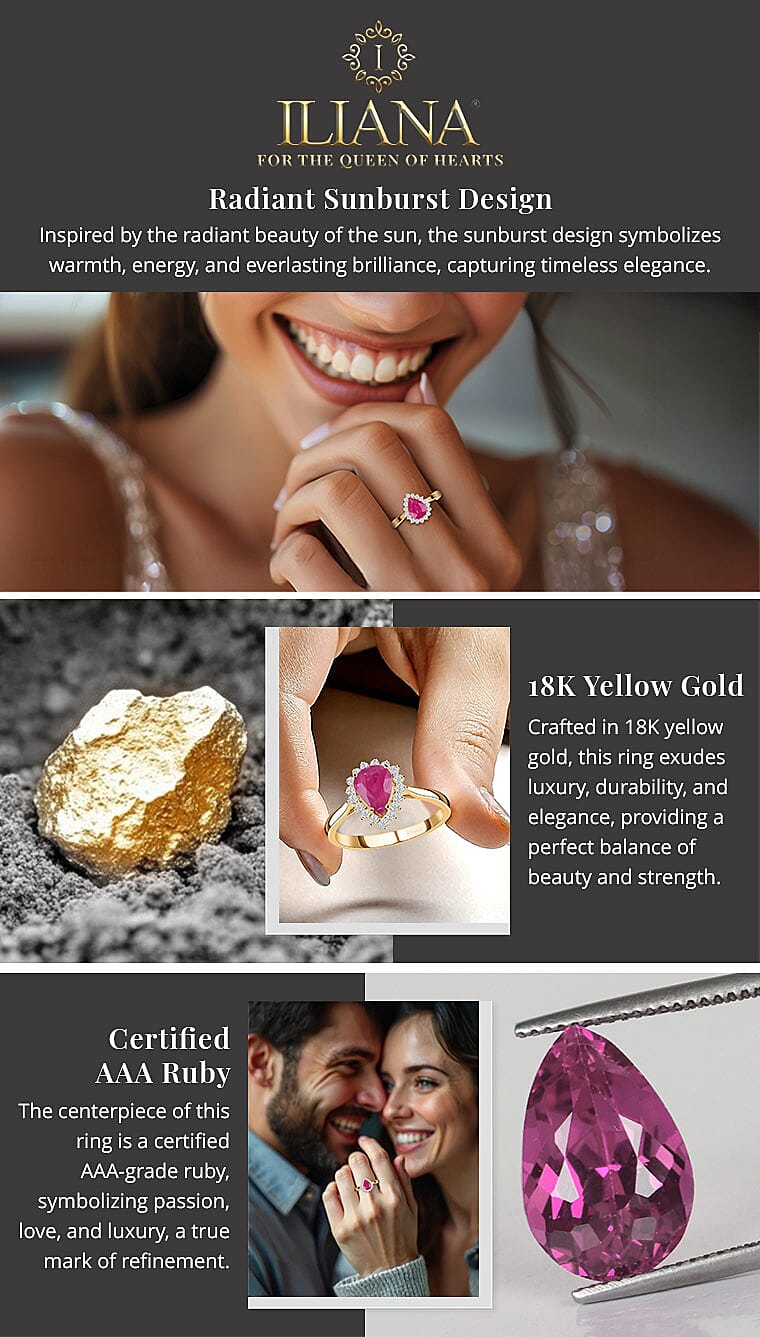 Certified & Appraised Iliana AAA Royal Thai Ruby and G-H SI Diamond 1.40 ctw Ring Banner