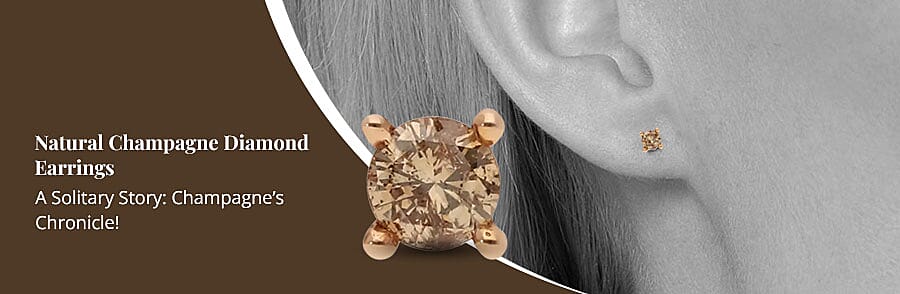 Natural Champagne Diamond Earrings Banner