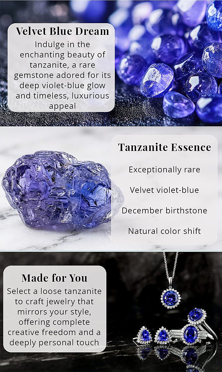 Certified & Appraised AAAA VIVID Tanzanite (Cush Free Size) Approx 12.00 ctw Banner