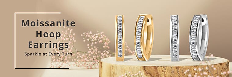 Moissanite Hoop Earrings  Banner