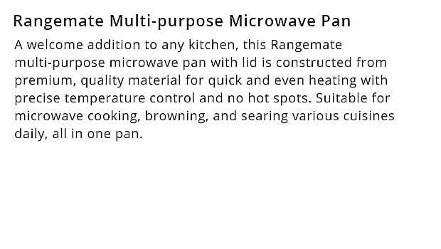Rangemate Multi-purpose Microwave Pan