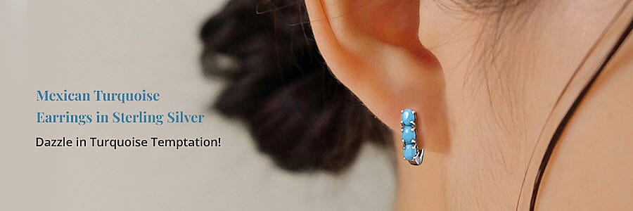 Mexican Turquoise Earrings in Sterling Silver Banner