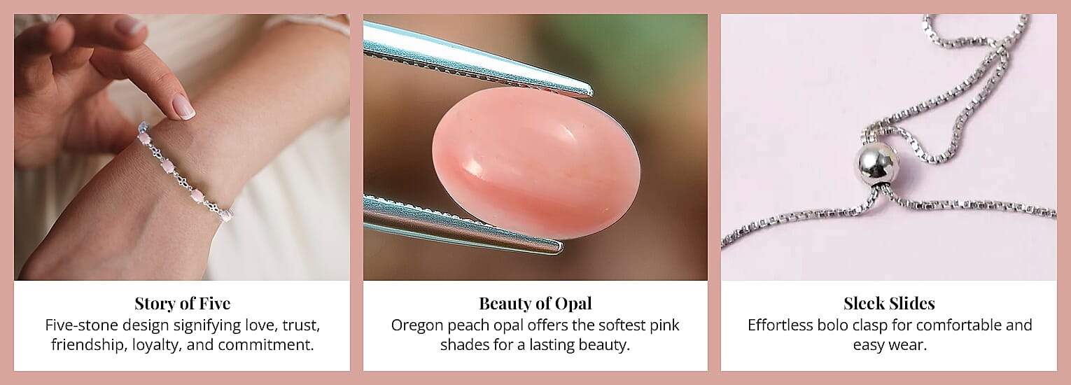 Oregon Peach Opal Bolo Bracelet in Sterling Silver Banner