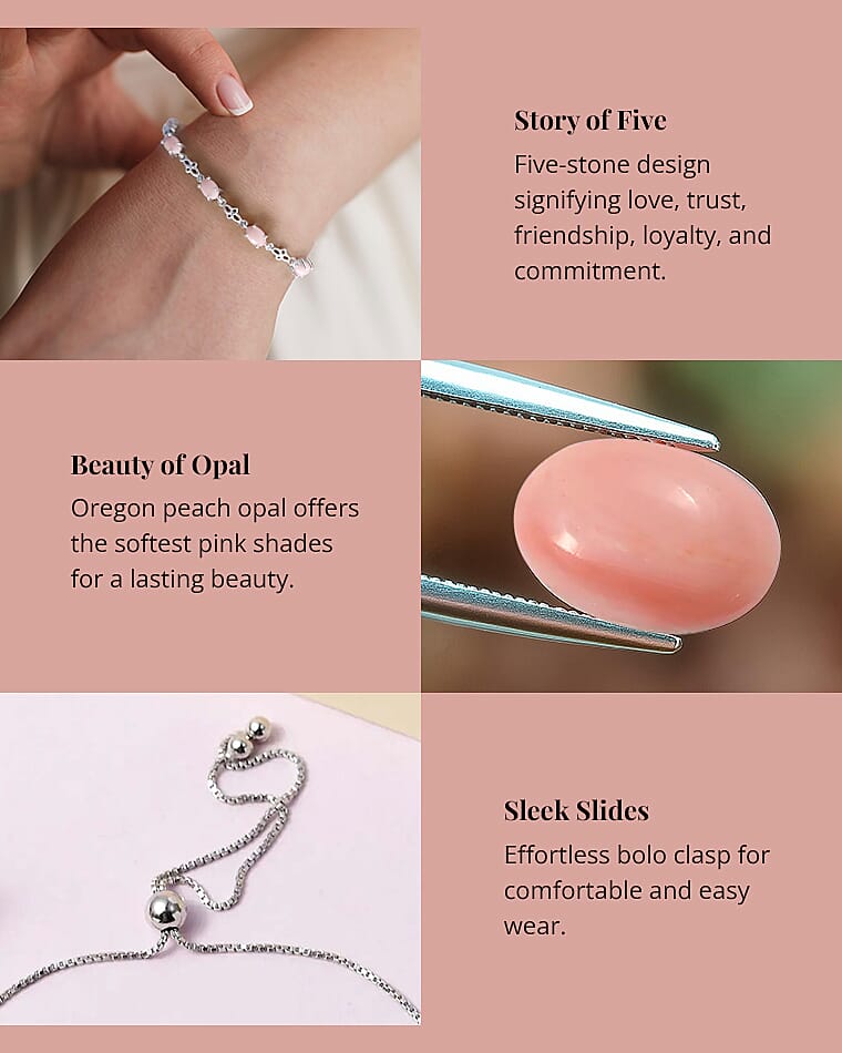 Oregon Peach Opal Bolo Bracelet in Sterling Silver Banner