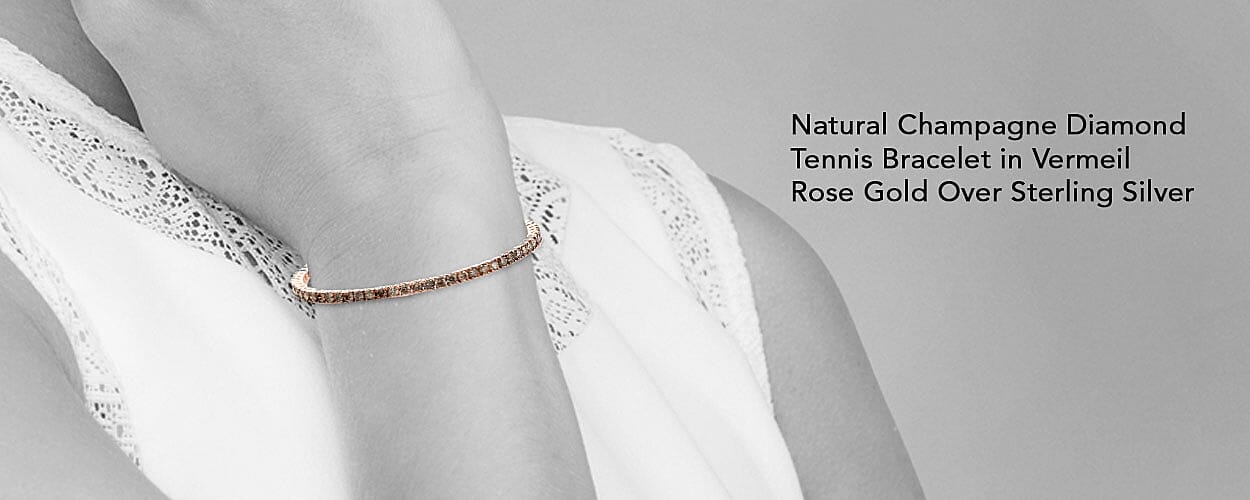 Champagne Diamond Tennis Bracelet Banner