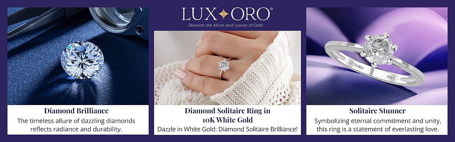 Luxoro Diamond Solitaire Ring in 10K White Gold Banner
