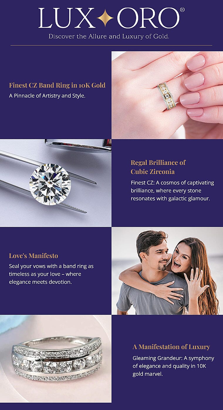 Luxoro Finest CZ Band Ring in 10K Gold Banner